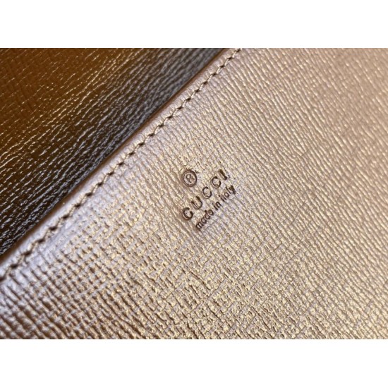 Portafoglio Gucci Horsebit 1955 con catena 621892 Caffè Portafoglio Gucci Horsebit 1955 con catena 621892 Caffè