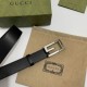 Gucci Cintura reversibile con fibbia G Square 626974 Nero Argento Gucci Cintura reversibile con fibbia G Square 626974 Nero Argento