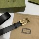 Gucci Cintura reversibile con fibbia G Square 626974 Black Gold Gucci Cintura reversibile con fibbia G Square 626974 Black Gold