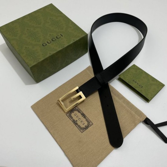 Gucci Cintura reversibile con fibbia G Square 626974 Black Gold Gucci Cintura reversibile con fibbia G Square 626974 Black Gold