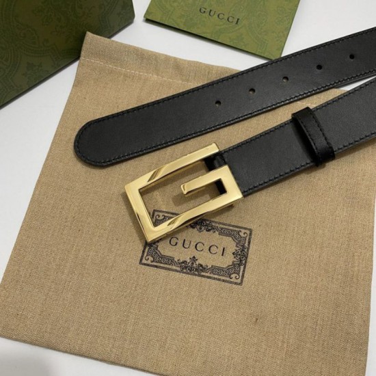 Gucci Cintura reversibile con fibbia G Square 626974 Black Gold Gucci Cintura reversibile con fibbia G Square 626974 Black Gold