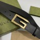 Gucci Cintura reversibile con fibbia G Square 626974 Black Gold Gucci Cintura reversibile con fibbia G Square 626974 Black Gold