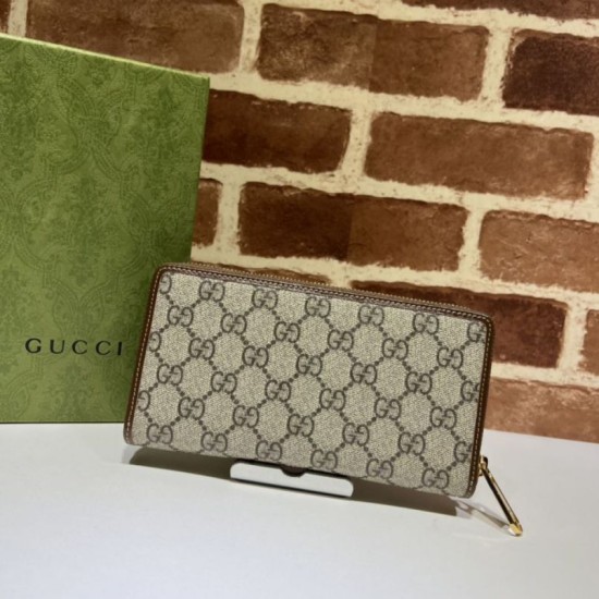Portafoglio Gucci Zip around con Interlocking G 673003 Marrone Portafoglio Gucci Zip around con Interlocking G 673003 Marrone