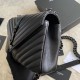 YSL Saint Laurent Borse a tracolla media con busta Kate Chain Mix Matelasse Nero