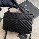 YSL Saint Laurent Borse a tracolla media con busta Kate Chain Mix Matelasse Nero