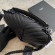 YSL Saint Laurent Borse a tracolla media con busta Kate Chain Mix Matelasse Nero