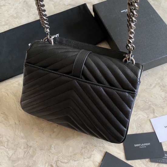 Borsa a tracolla YSL Saint Laurent Medium Envelope Kate Chain Mix Matelasse Nero Argento Borsa a tracolla YSL Saint Laurent Medium Envelope Kate Chain Mix Matelasse Nero Argento