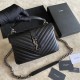 Borsa a tracolla YSL Saint Laurent Medium Envelope Kate Chain Mix Matelasse Nero Argento Borsa a tracolla YSL Saint Laurent Medium Envelope Kate Chain Mix Matelasse Nero Argento