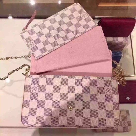 Replica Borse Pochette Felicie Damier Azur N63106 Imitazioni Replica perfette Borse Pochette Felicie Damier Azur N63106