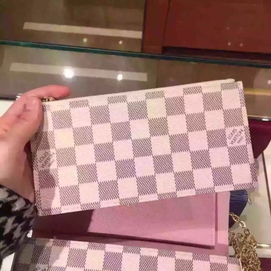 Replica Borse Pochette Felicie Damier Azur N63106 Imitazioni Replica perfette Borse Pochette Felicie Damier Azur N63106