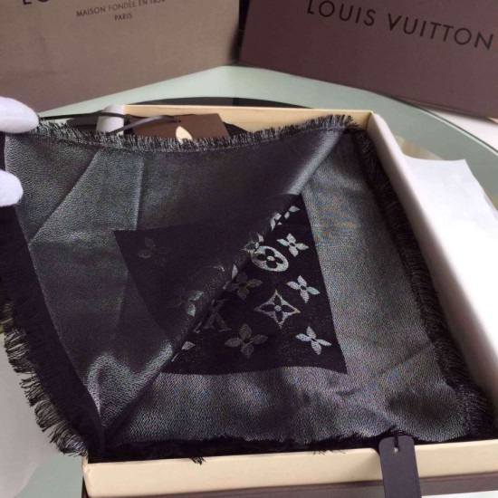 Replica falso Sciarpa Monogram brillare M72252 Nero falso Sciarpa Monogram brillare M72252 Nero imitazioni perfette