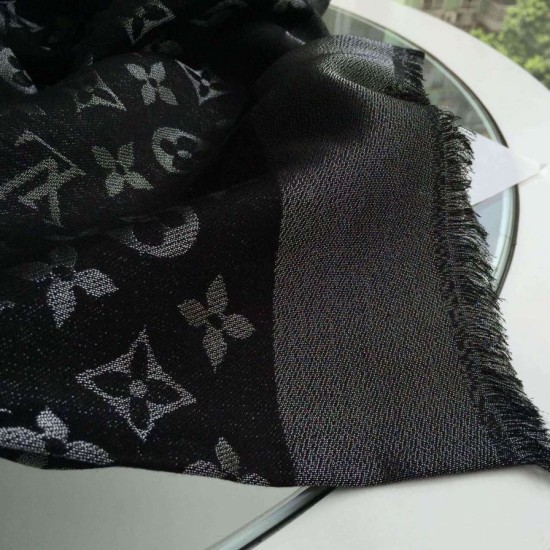 Replica falso Sciarpa Monogram brillare M72252 Nero falso Sciarpa Monogram brillare M72252 Nero imitazioni perfette