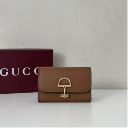 Replica Alta gamma Porta carte Gucci Softbit 828148 Marrone