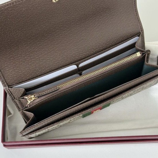 Replica Portafoglio continentale Gucci Ophidia 838485 marrone Imitazioni Replica Portafoglio continentale Gucci Ophidia 838485 marrone