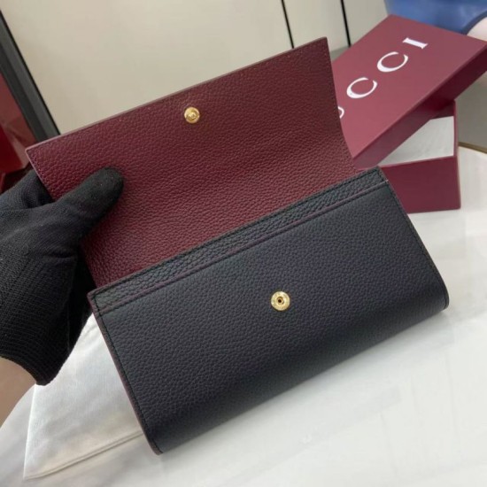 Replica Pari Portafoglio Gucci GG Marmont bicolore con cerniera 456117 nero Imitazioni Replica Pari Portafoglio Gucci GG Marmont bicolore con cerniera 456117 nero