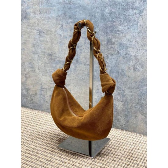 Replica Borsa hobo YSL Saint Laurent Amalia pelle scamosciata caramello Imitazioni Replica Borsa hobo YSL Saint Laurent Amalia pelle scamosciata caramello