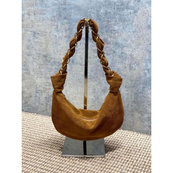 Replica Borsa hobo YSL Saint Laurent Amalia pelle scamosciata caramello Imitazioni Replica Borsa hobo YSL Saint Laurent Amalia pelle scamosciata caramello