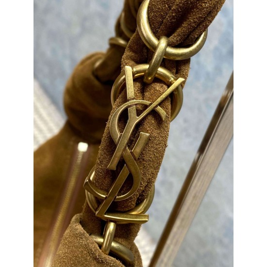 Replica Borsa hobo YSL Saint Laurent Amalia pelle scamosciata caramello Imitazioni Replica Borsa hobo YSL Saint Laurent Amalia pelle scamosciata caramello