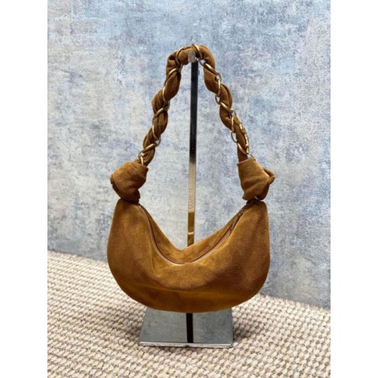 Replica Borsa hobo YSL Saint Laurent Amalia pelle scamosciata caramello Imitazioni Replica Borsa hobo YSL Saint Laurent Amalia pelle scamosciata caramello