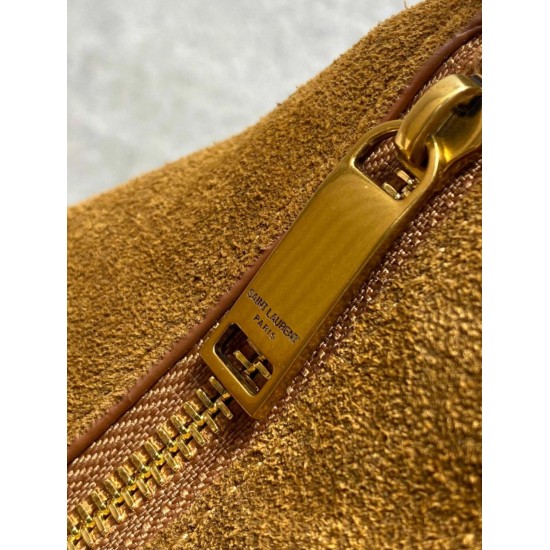 Replica Borsa hobo YSL Saint Laurent Amalia pelle scamosciata caramello Imitazioni Replica Borsa hobo YSL Saint Laurent Amalia pelle scamosciata caramello