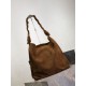Replica Borsa a tracolla Amalia YSL Saint Laurent scamosciata decorata marrone