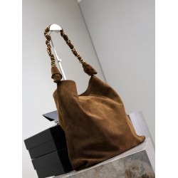 Borsa a tracolla Amalia YSL Saint Laurent scamosciata decorata marrone Borsa a tracolla Amalia YSL Saint Laurent scamosciata decorata marrone