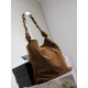 Replica Borsa a tracolla Amalia YSL Saint Laurent scamosciata decorata marrone