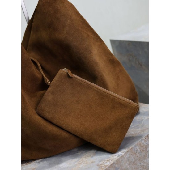 Replica Borsa a tracolla Amalia YSL Saint Laurent scamosciata decorata marrone