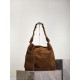 Replica Borsa a tracolla Amalia YSL Saint Laurent scamosciata decorata marrone