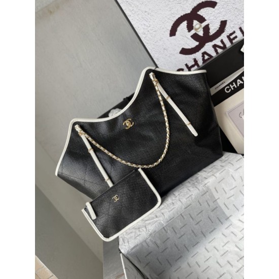 Replica Borse Chanel Maxi Shopping Tote Piccola/Grande AS5463 Rafia/Vitello Nero/Bianco Imitazioni Replica Borse Chanel Maxi Shopping Tote Piccola/Grande AS5463 Rafia/Vitello Nero/Bianco
