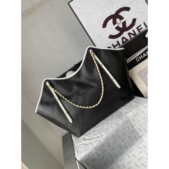 Replica Borse Chanel Maxi Shopping Tote Piccola/Grande AS5463 Rafia/Vitello Nero/Bianco Imitazioni Replica Borse Chanel Maxi Shopping Tote Piccola/Grande AS5463 Rafia/Vitello Nero/Bianco
