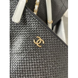 Borse Chanel Maxi Shopping Tote Piccola/Grande AS5463 Rafia/Vitello Nero/Bianco Borse Chanel Maxi Shopping Tote Piccola/Grande AS5463 Rafia/Vitello Nero/Bianco