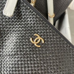 Replica Borse Chanel Maxi Shopping Tote Piccola/Grande AS5463 Rafia/Vitello Nero/Bianco