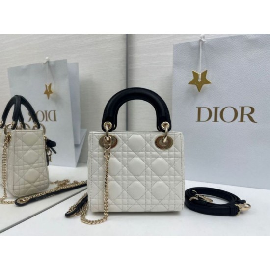 Replica Borse Dior Mini Lady Dior agnello cannage Arco beige/nero Imitazioni Replica Borse Dior Mini Lady Dior agnello cannage Arco beige/nero