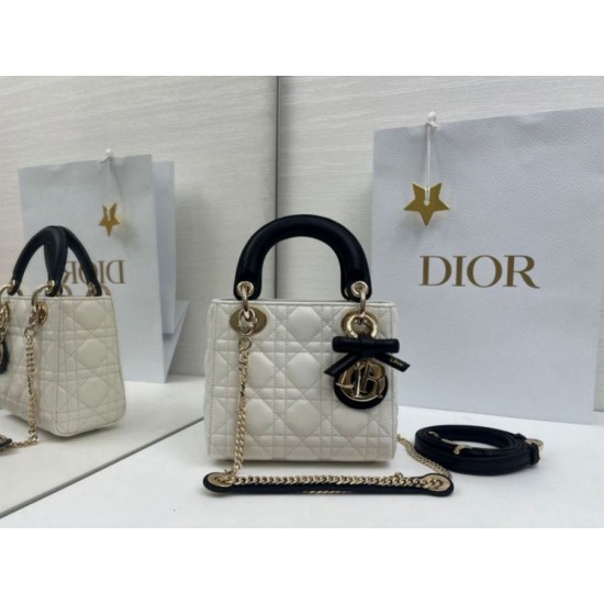 Replica Borse Dior Mini Lady Dior agnello cannage Arco beige/nero Imitazioni Replica Borse Dior Mini Lady Dior agnello cannage Arco beige/nero