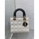 Replica Borse Dior piccola Lady Dior My ABCDior in metallo cannage bianco con ciondolo D.I.O.R