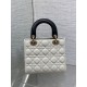 Replica Borse Dior piccola Lady Dior My ABCDior in metallo cannage bianco con ciondolo D.I.O.R