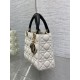 Replica Borse Dior piccola Lady Dior My ABCDior in metallo cannage bianco con ciondolo D.I.O.R
