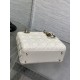 Replica Borse Dior piccola Lady Dior My ABCDior in metallo cannage bianco con ciondolo D.I.O.R