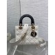 Replica Borse Dior piccola Lady Dior My ABCDior in metallo cannage bianco con ciondolo D.I.O.R
