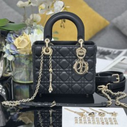 Replica Borse Imitazioni Dior piccola Lady Dior My ABCDior con ciondolo D.I.O.R agnello cannage Nero