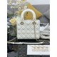 Replica Borsa Dior piccola Lady Dior My ABCDior con ciondolo D.I.O.R agnello cannage bianco