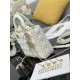 Replica Borsa Dior piccola Lady Dior My ABCDior con ciondolo D.I.O.R agnello cannage bianco