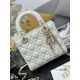 Replica Borsa Dior piccola Lady Dior My ABCDior con ciondolo D.I.O.R agnello cannage bianco