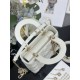 Replica Borsa Dior piccola Lady Dior My ABCDior con ciondolo D.I.O.R agnello cannage bianco