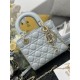 Replica Borsa Dior piccola Lady Dior My ABCDior con ciondolo D.I.O.R agnello cannage blu