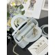 Replica Borsa Dior piccola Lady Dior My ABCDior con ciondolo D.I.O.R agnello cannage blu