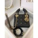 Replica Borsa Mini Lady Dior con cuciture cannage nero Imitazioni Replica Borsa Mini Lady Dior con cuciture cannage nero