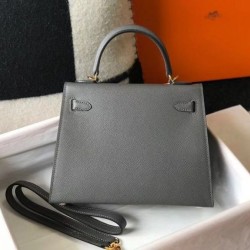 Replica Borsa Sellier Kelly 25 Hermes Epsom Grigio scuro Imitazioni Replica Borsa Sellier Kelly 25 Hermes Epsom Grigio scuro