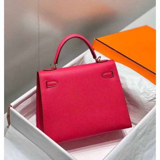 Replica Borsa Sellier Kelly 25cm Hermes Epsom Rosa rossa Imitazioni Replica Borsa Sellier Kelly 25cm Hermes Epsom Rosa rossa